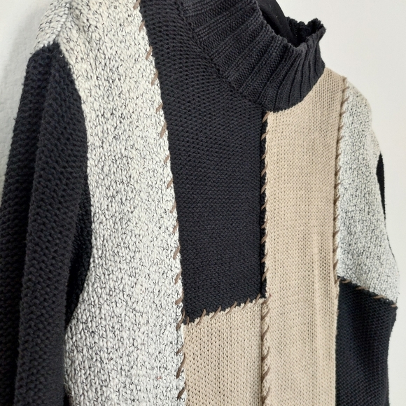 Vintage Christopher & Banks Hand Embroidered PatchWork Sweater Size Large - Picture 2 of 7